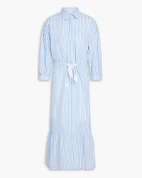 Chinti & Parker Striped cotton-poplin midi shirt dress - Blue Blue