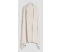 Ribbed cashmere wrap - White