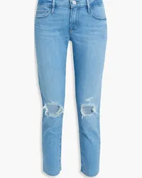 Frame Denim Le Garcon cropped distressed boyfriend jeans - Blue Blue