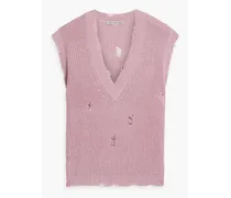 Distressed cotton sweater - Pink