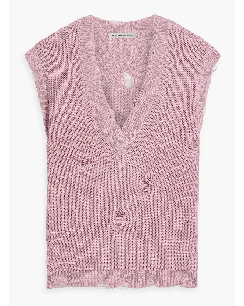 Autumn Cashmere Distressed cotton sweater - Pink Pink