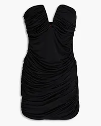 GAUGE81 Talsi strapless draped satin-jersey mini dress - Black Black