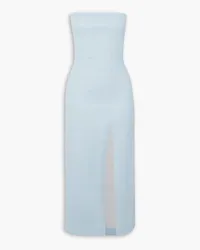 SPRWMN Strapless leather midi dress - Blue Blue