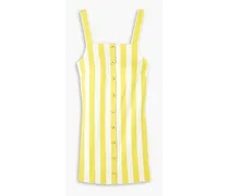Pippa striped cotton-twill mini dress - Yellow