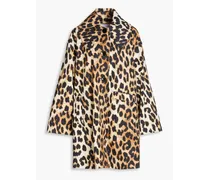 Leopard-print hemp and cotton-blend coat - Animal print