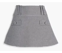 Houndstooth cotton mini skirt - Black