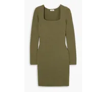 Leah cotton-blend terry mini dress - Green