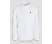 Appliquéd cotton Oxford shirt - White