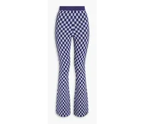 Caramba jacquard-knit Lyocell-blend flared pants - Blue