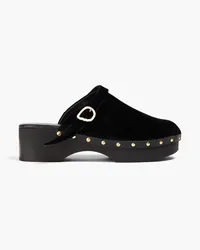 Ancient Greek Sandals Classic buckled velvet clogs - Black Black