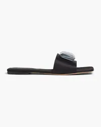 Gianvito Rossi Jaipur crystal-embellished satin slides - Black Black