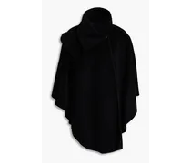 Brushed wool-blend felt cape - Black