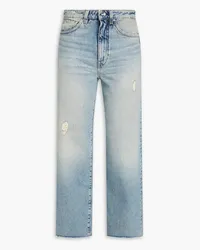 Totême Distressed high-rise wide-leg jeans - Blue Blue