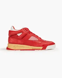 Maison Margiela Distressed leather high-top sneakers - Red Red