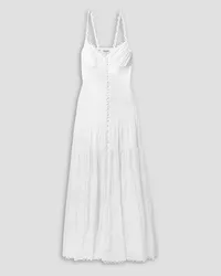 Charo Ruiz Melia scalloped tiered cotton-blend voile maxi dress - White White