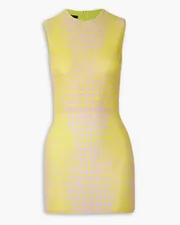 Alex Perry Dallon printed stretch-jersey mini dress - Yellow Yellow