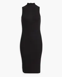 ATM Ribbed stretch-modal turtleneck dress - Black Black