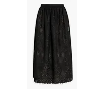 Matilda guipure lace midi skirt - Black