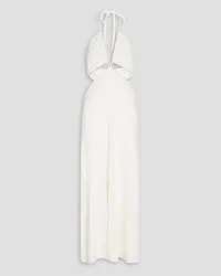 Zeynep Arcay Cutout stretch-jersey halterneck maxi dress - White White