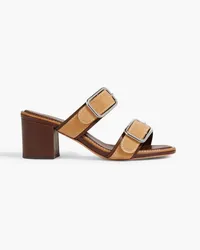 Alexandre Birman Effie 80 buckled suede mules - Neutral Neutral