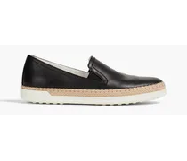 TOD'S Leather slip-on sneakers - Black Black