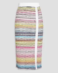 Missoni Button-embellished crochet-knit pencil skirt - White White