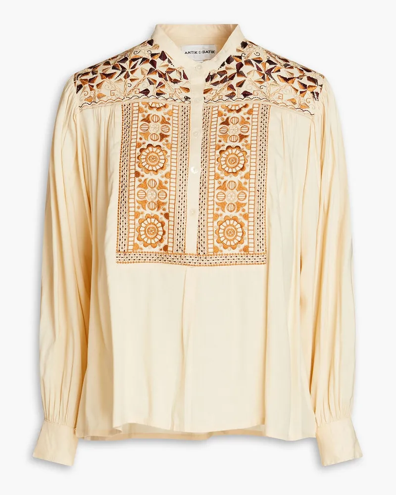 Antik Batik Bettina embroidered crepe blouse - Neutral Neutral