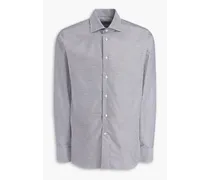 Striped cotton-poplin shirt - Gray