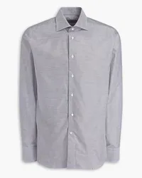 Canali Striped cotton-poplin shirt - Gray Gray