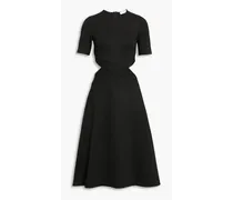 Cutout stretch-knit midi dress - Black