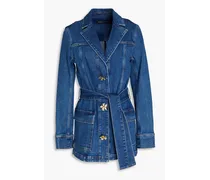 Button-embellished denim jacket - Blue
