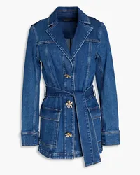 Oscar de la Renta Button-embellished denim jacket - Blue Blue