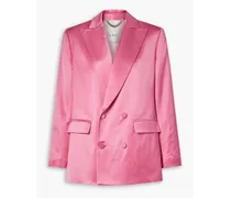 Riley double-breasted satin blazer - Pink