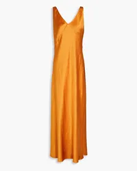 Vince Crinkled-satin maxi dress - Yellow Yellow