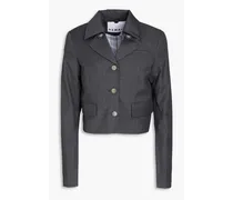 Cropped woven blazer - Gray