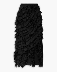 Ulla Johnson Sarafina ruffled knitted midi skirt - Black Black