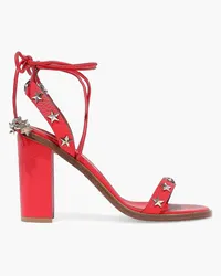 RED Valentino Studded textured-leather sandals - Orange Orange