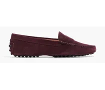 TOD'S Gommino suede loafers - Burgundy Burgundy