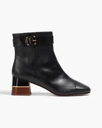 Tory Burch Buckle-embellished leather ankle boots - Black Black