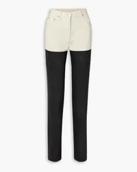 Peter Do Two-tone mid-rise straight-leg jeans - White White