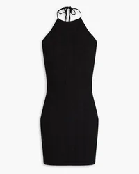 Balmain Jacquard-knit mini halterneck dress - Black Black