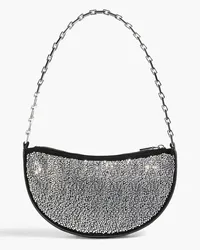 IRO Arc crystal-embellished suede shoulder bag - Black Black