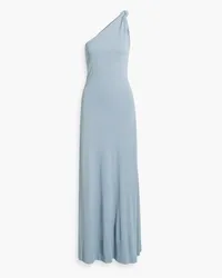 BITE Studios Point one-shoulder knotted jersey maxi dress - Blue Blue