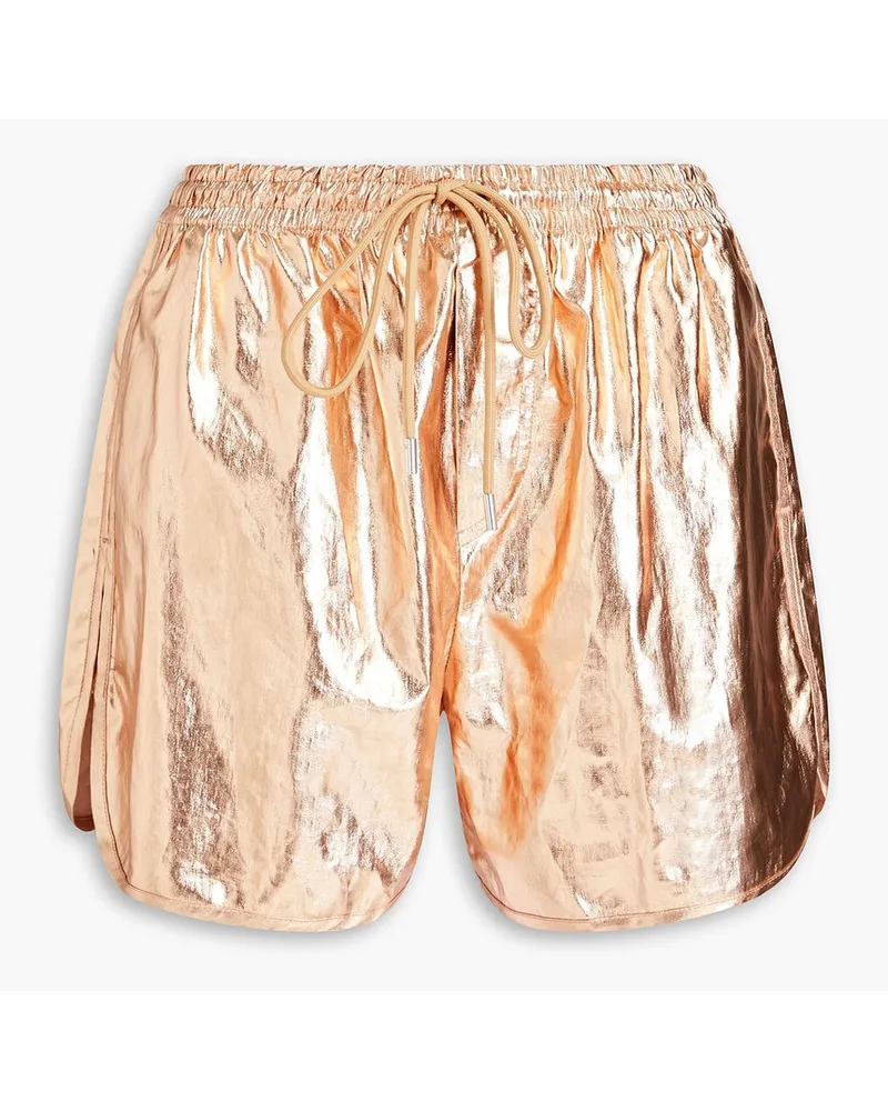 A.L.C. A C. - Metallic coated linen shorts - Metallic Metallic