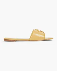 Tory Burch Eleanor embellished leather slides - Yellow Yellow