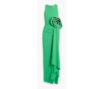 Santiago embellished draped crepe gown - Green