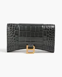 Balenciaga Croc-effect leather wallet - Gray Gray