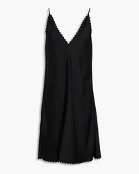 Jil Sander Scalloped satin-crepe mini dress - Black Black