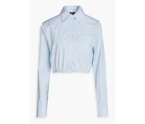 Cirisa cropped striped cotton shirt - Blue