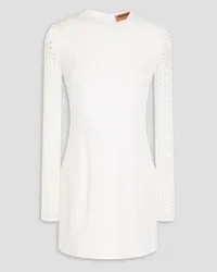 Missoni Crochet-knit wool-blend mini dress - White White